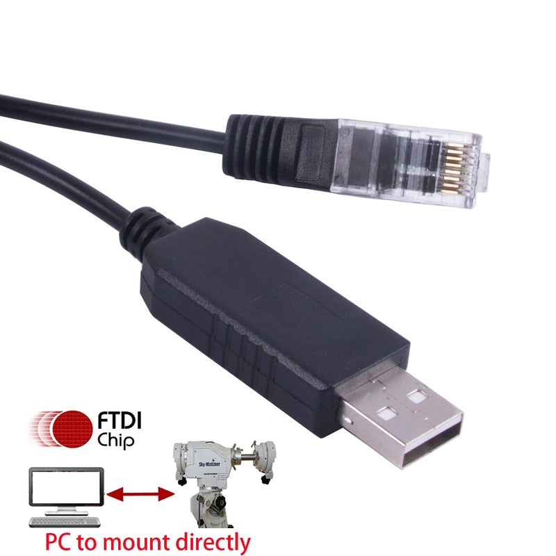 Usangreen EQMOD ASCOM Equatorial Mount Control Cable for Skywatcher HEQ5pro AZEQ5 AZEQ6 EQ6-R Support Set Up Sofware Manual Download Support Windows 10 Android (16ft/500cm, Asiair or PC to Mount Black) - Image 2